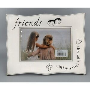 Vintage Carr's Friends‎ theme 4x6  Silver Pewtered Photo Picture Frame 1990s